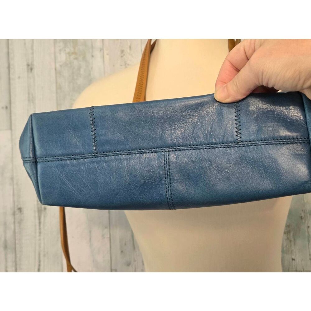 Hobo Cecily Mini Tote Leather Shoulder Bag Purse Teal Blue - Picture 7 of 9